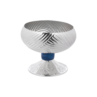 Designer line bowl with blue stone and base