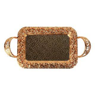 Cutwork tray with handles - Gold