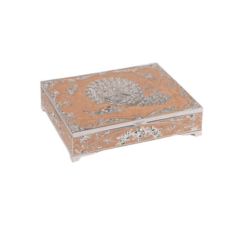 Enamel Peacock dry fruit box (Peach)