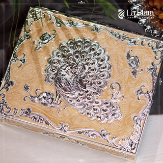 Enamel Peacock dry fruit box (Peach)