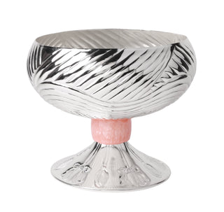 Designer line bowl with pink stone and base