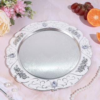 White Meena round Tray