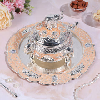 Sugar Pot with Round Tray (Elephant)