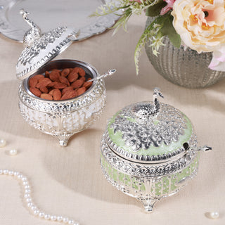 Peacock Sugar Pot (White)