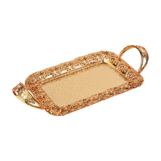 Cutwork tray with handles - Gold