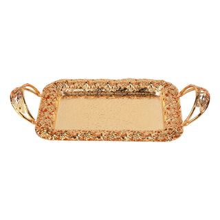 Cutwork tray with handles - Gold