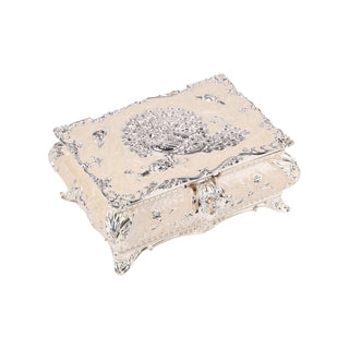 Duel peacock jewellery box (white)