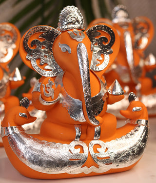 Lord Ganesha With Jewellery (Saffron)