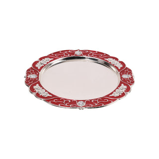 Red Meena round Tray