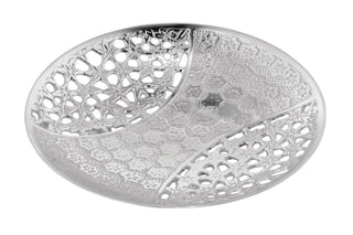 Silver cutwork round tray