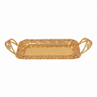 Cutwork tray with handles - Gold