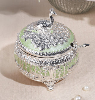 Peacock Sugar Pot (Green)